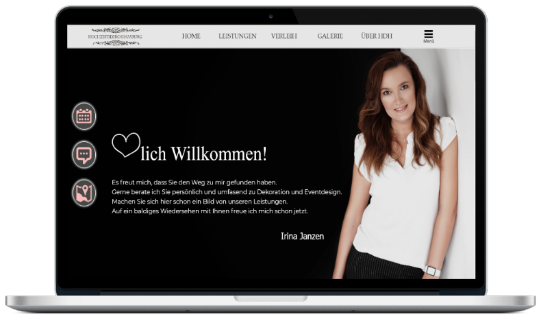 Webdesign für Hochzeitsdekoration & Dekoservice